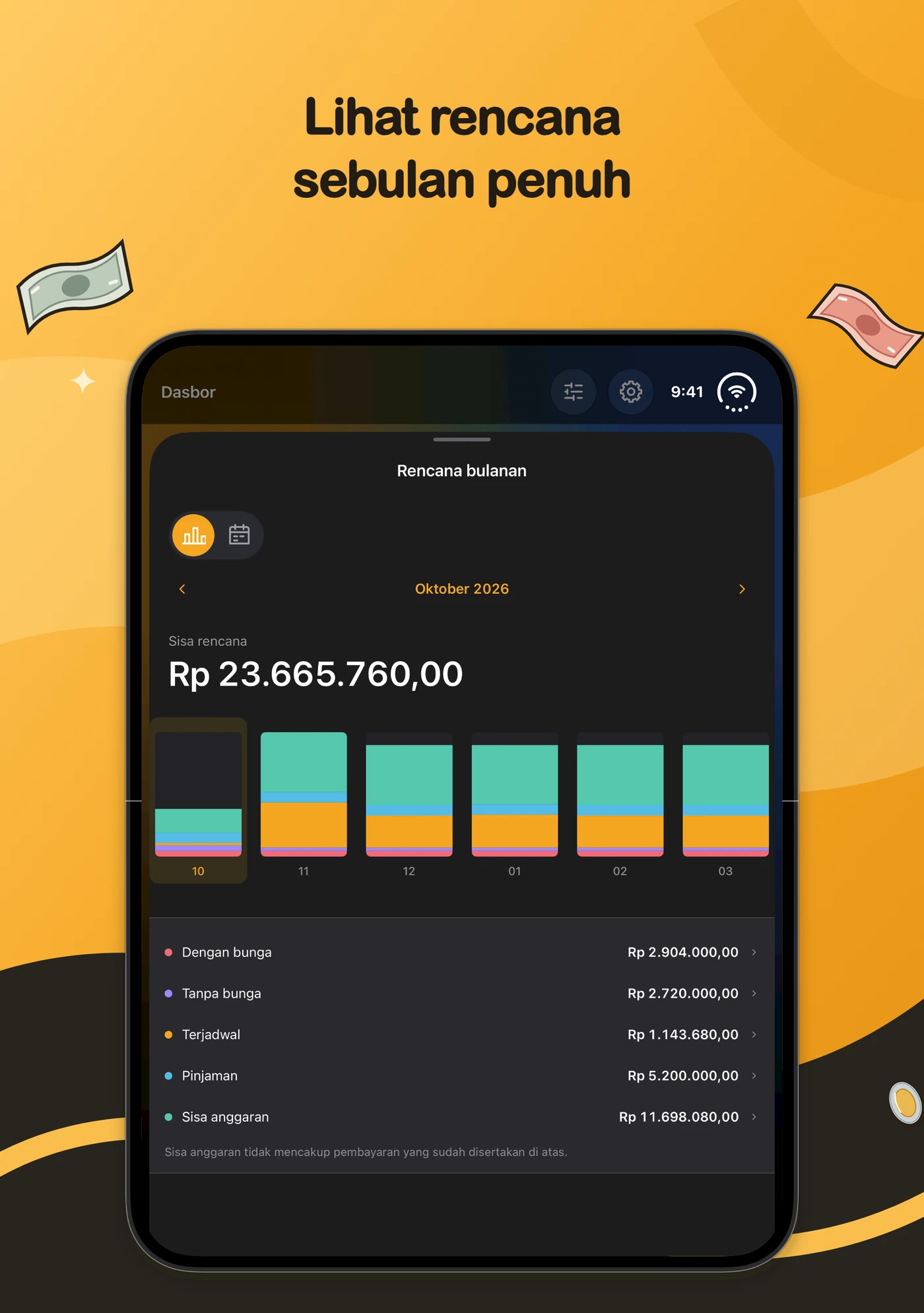 Rencana bulanan di iPhone Duo yang dibuka
