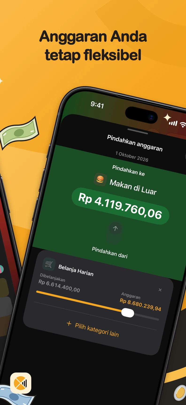 Pindahkan anggaran antar kategori