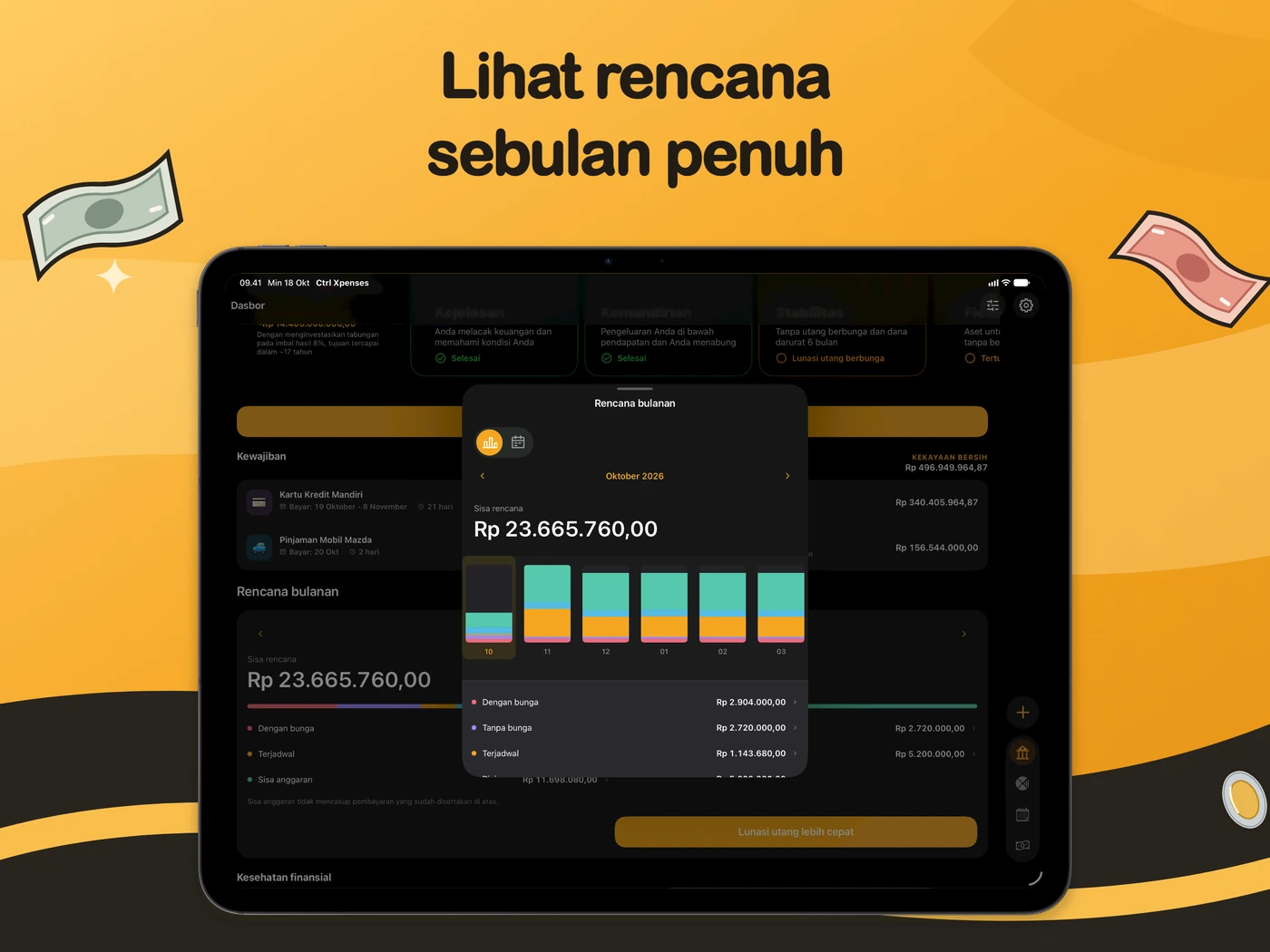 Rencana bulanan di iPad