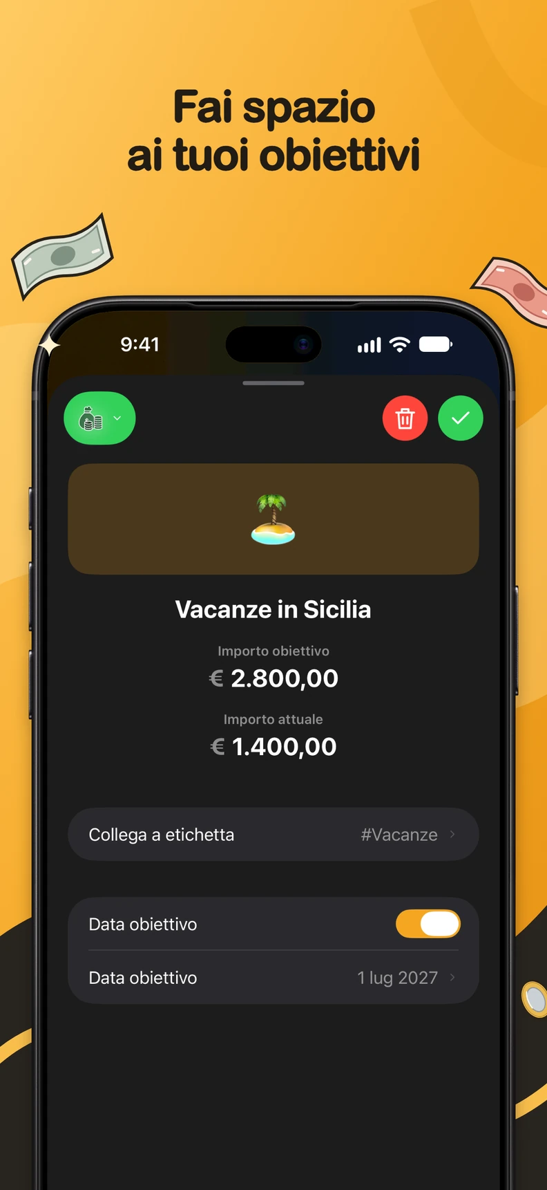 Obiettivi di risparmio
