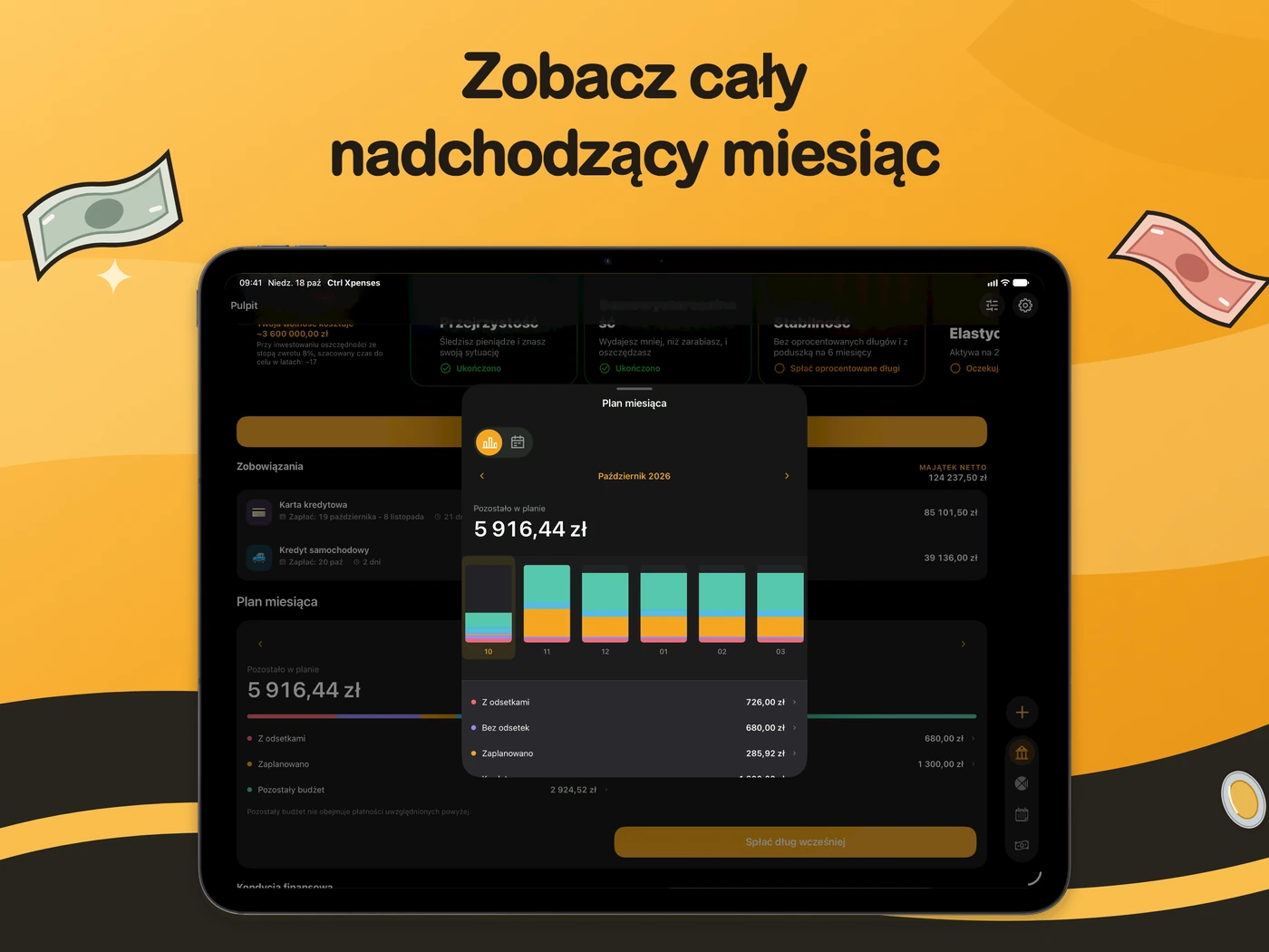 Plan miesięczny na iPadzie