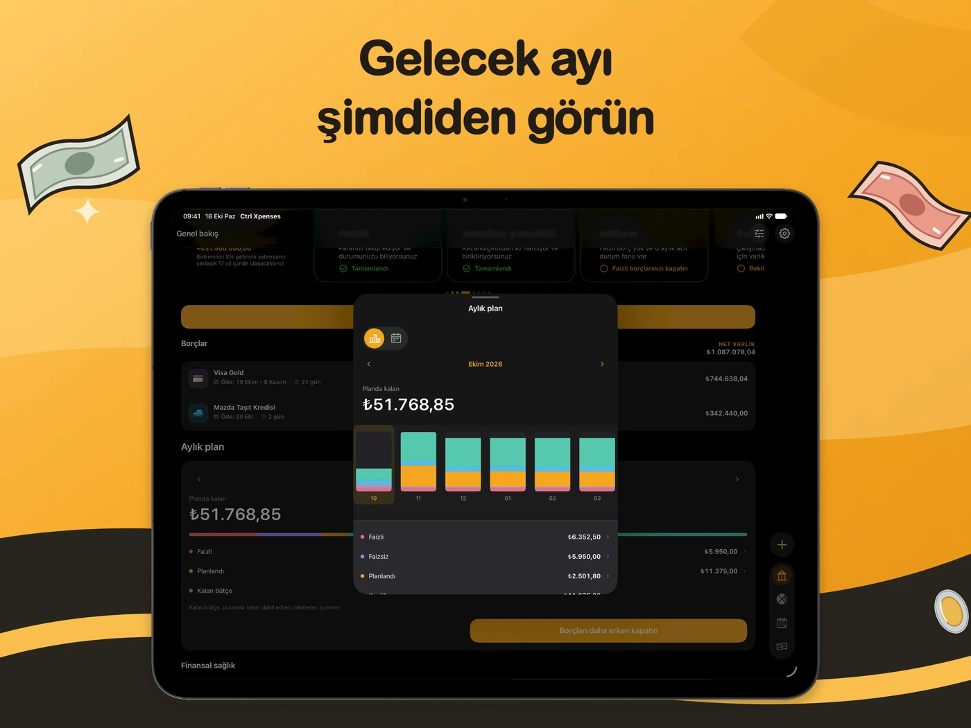 iPad’de aylık plan